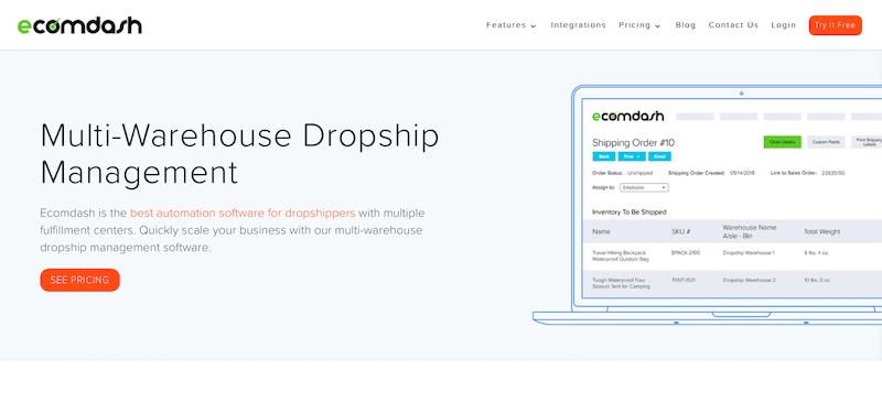 Oprogramowanie narzędziowe Ecomdash Multi Warehouse Dropshipping