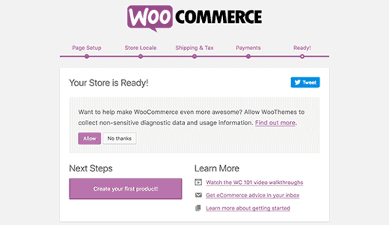 Konfiguracja WooCommerce zakończona