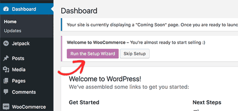 Uruchom kreatora konfiguracji WooCommerce