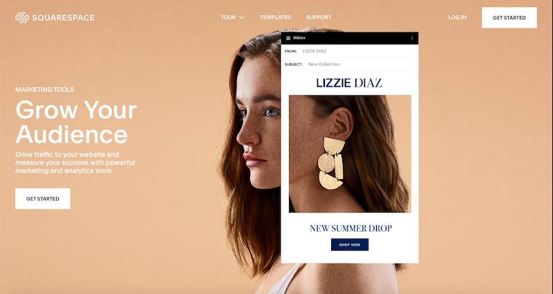 Wbudowane narzędzia marketingowe Squarespace 