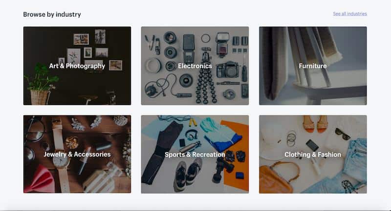 Motywy branżowe Shopify