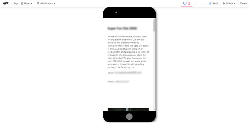 Zyro na urządzeniach mobilnych