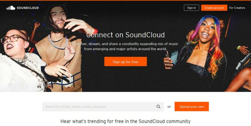 Strona docelowa soundcloud