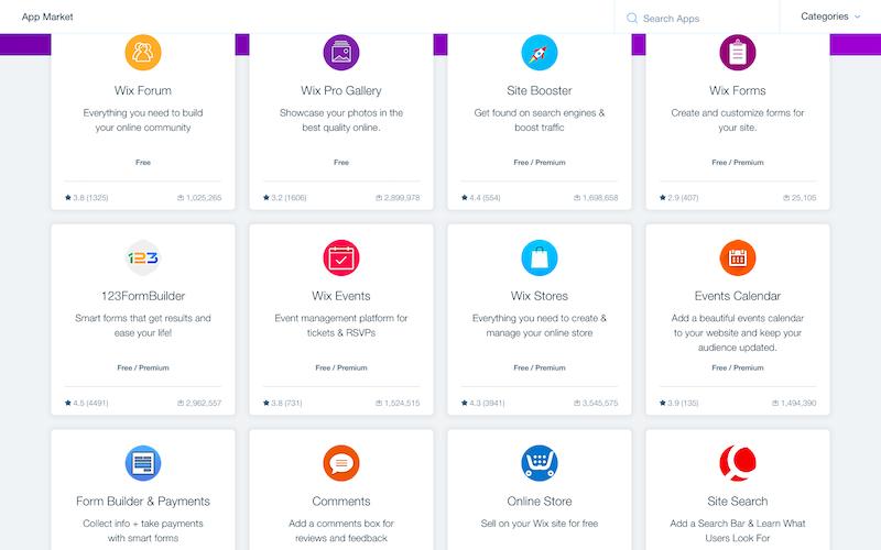 Wix app market